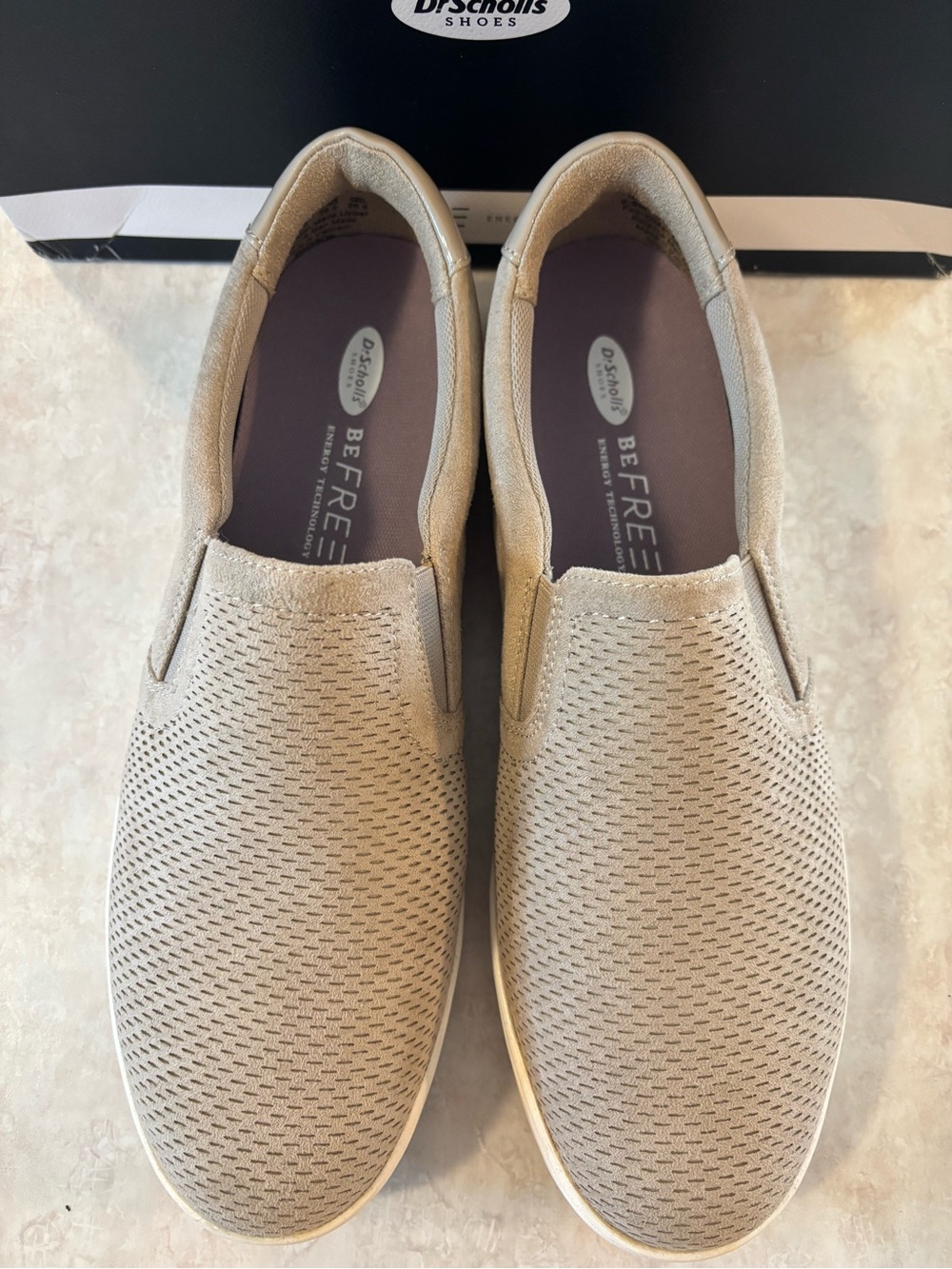 Dr. Scholl's Women’s Slip-On Knit Loafers in Light Beige - Picture 2 of 7